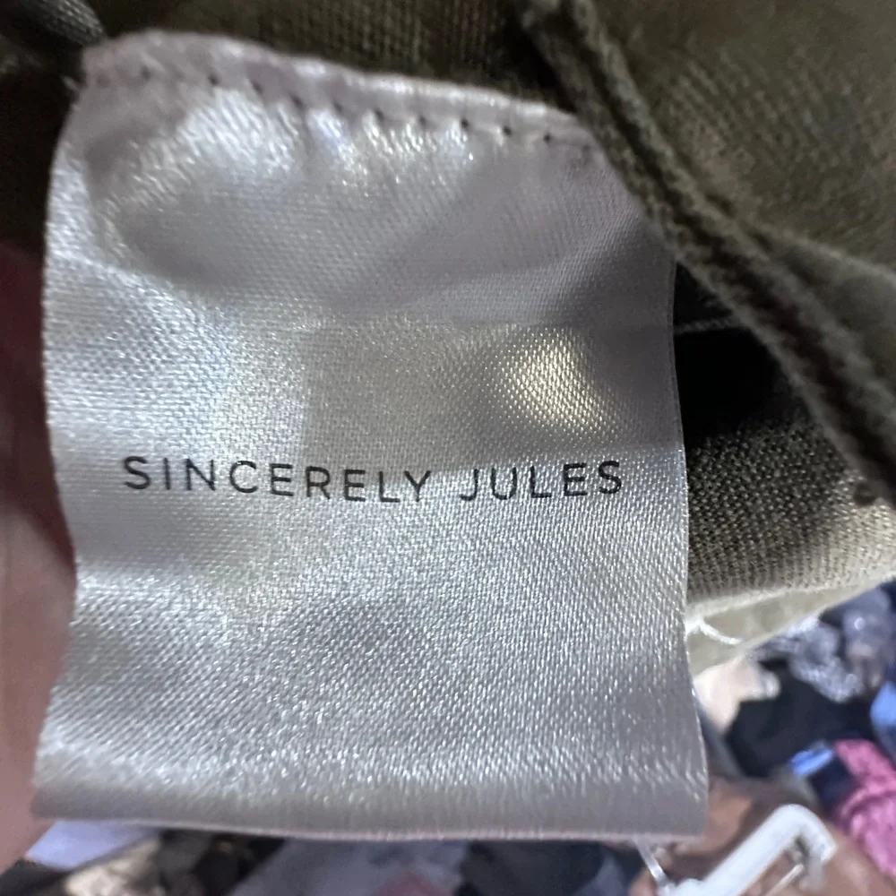 Sincerely Jules Military Vintage Look Distressed Snap Front Jacket Shirt XS - Picture 8 of 13